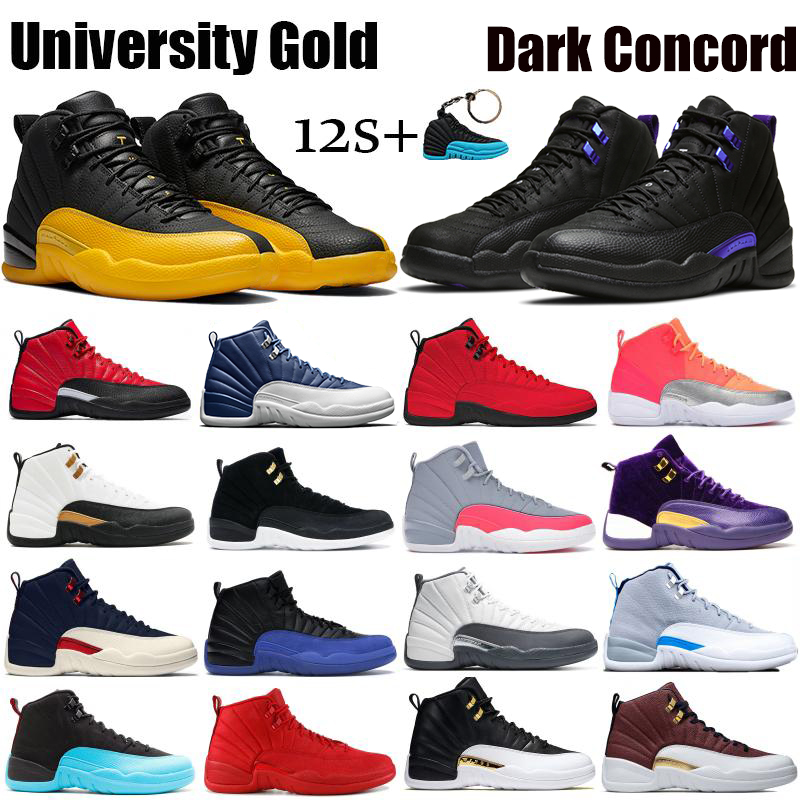 

Black Dark Concord 12 12s basketball shoes CNY flu game white university gold red black roayl blue taxi Indigo mens sneakers trainer, 23 prm