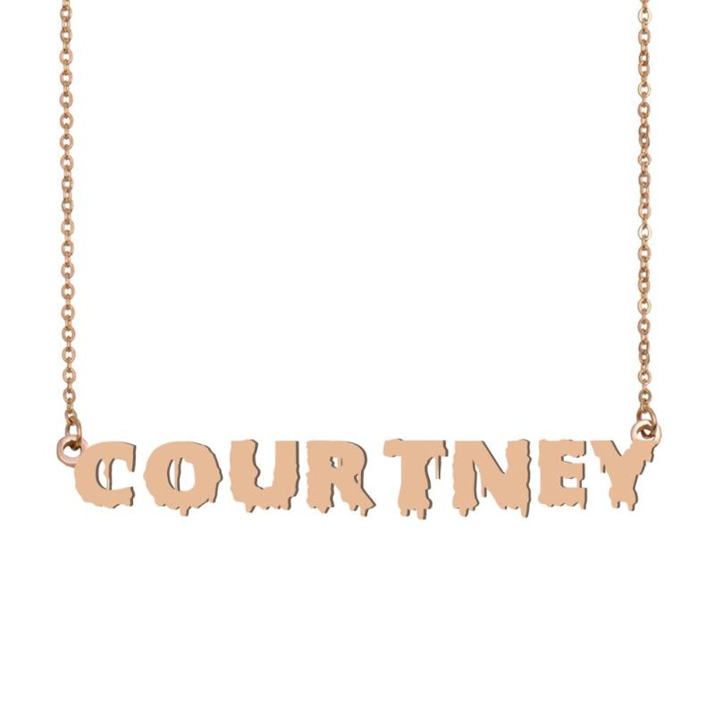 

Courtney Name Necklace , Cool Bloody Art Name Necklace for Halloween and Santa's Day Jewelry Gift for Kids Boys Girls