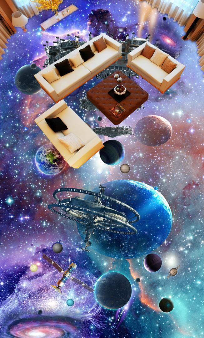 

Self-Adhesive] 3D Spacecraft 1942 Floor Wallpaper Mural Wall Print Decal Wall Murals1, Yellow