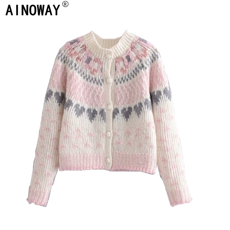 

Vintage chic women deep V-neck loose floral printed boho sweaters ladies long sleeve knitted bohemian cardigan sweater Y200909, As picture