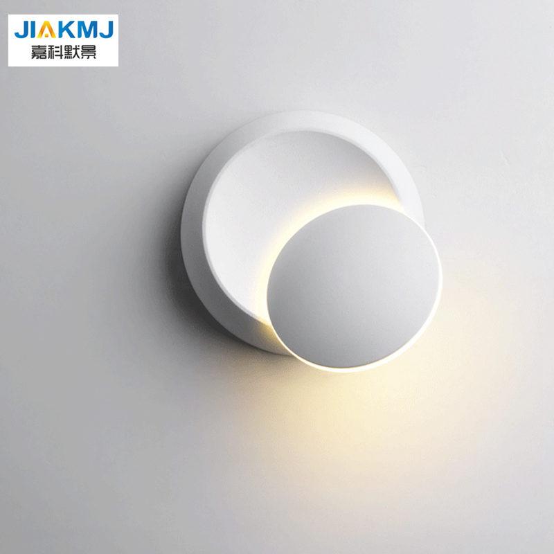 

Modern LED Wall Lamp decorative lamp nordic 360 Degree rotation Black White Bedside 4000K creative Black modern aisle round