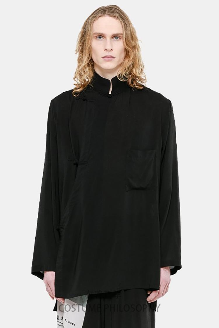 

6XL 2021 New men' clothing Hair Stylist GD Original Street fashion Chinese wind Kimono Shirt plus size costumes, Black