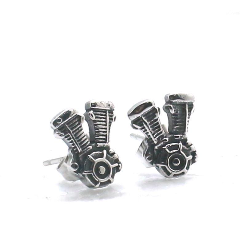 

Stud Unisex 316L Stainless Steel Motorcycle Engine Biker Rider Est Earrings1