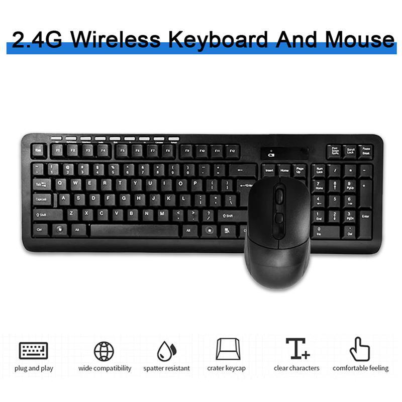 

2.4G Wireless Keyboard And Mouse Combo 103 Key Portable Office Keyboard 1000-1200-1600 Adjustable DPI Mouse HK6800