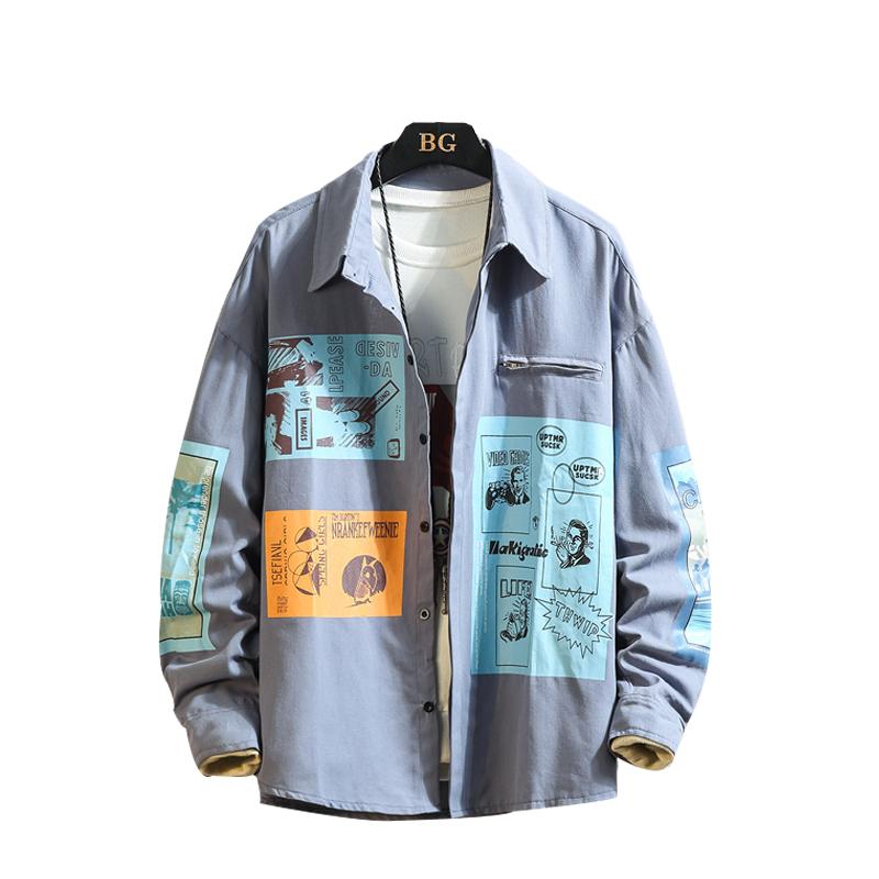 

Plaid Men Long Sleeve Punk Shirt Loose Japanese Streetwear Fashion 2020 HIP HOP Casual Shirts Plus Asian Size M-5XL, C149 1