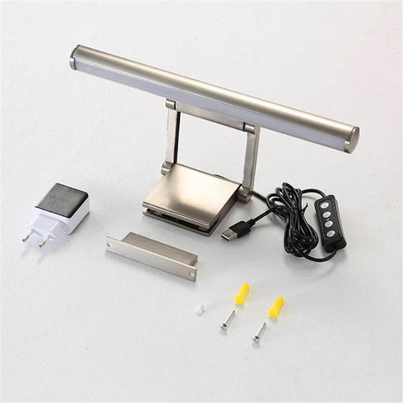 

Black Chrome Nickel Dimmable Bathroom Mirror Light 3 Color Modes LED Vanity Lamp Clamp Screw on Cupboard Wall Installation