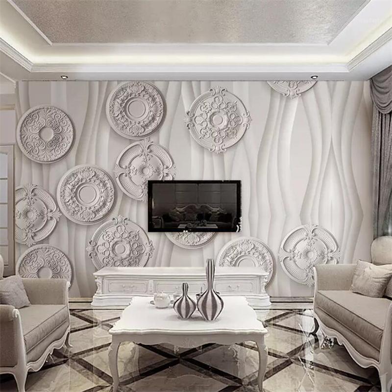 

mural Custom wallpaper 3d photo murals creative European embossed stereo disc TV background wall papers home decor 3d murals1, As pic