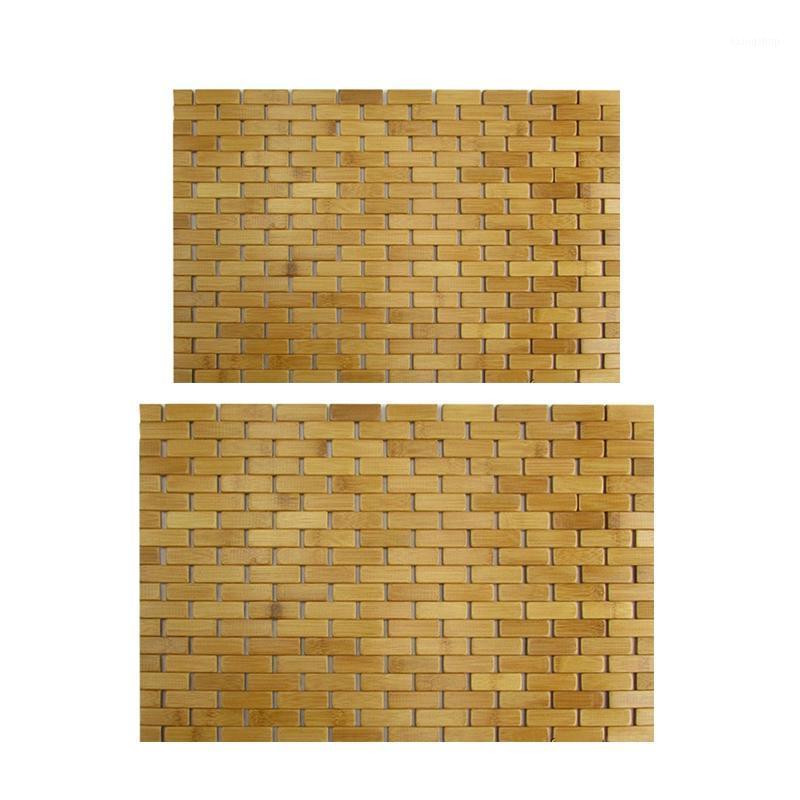 

Teak Wood Bath Mat Feet Shower Floor Natural Bamboo Non Slip Large1