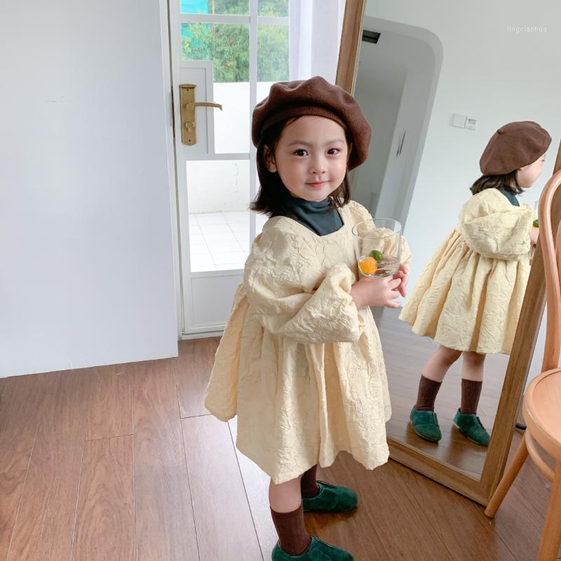 

South Korea Purchasing Agents 2020 Autumn New Style Girls Embossing Vintage Dress Children Elegant Square Collar Princess Networ1, Black