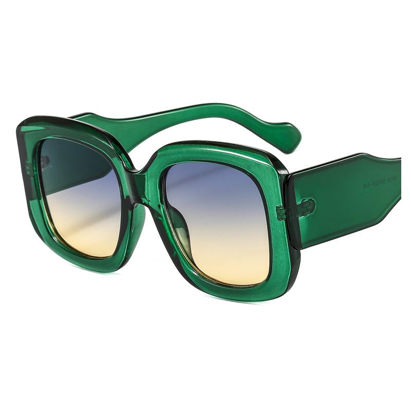 

New Oversized Square Sunglasses Vintage Designer Women 2021 Fashion Sun Glasses Green Shades UV400 Men Male Female