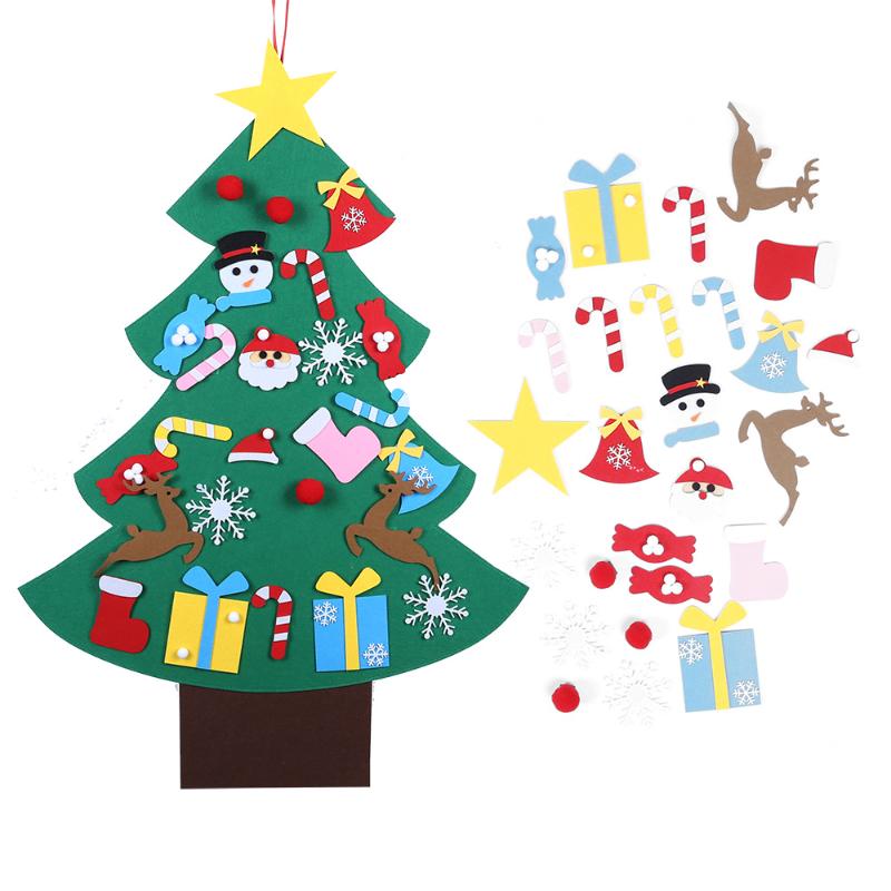 

DIY Felt Christmas Tree Artificial Tree Wall Hanging Ornaments Christmas Decoration for New Year Gifts Kids Toys Home Dropship