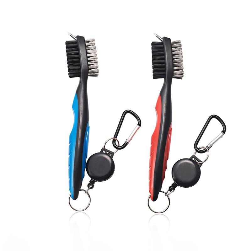 

1 pcs Golf Brush Groove Cleaner Double-Sided Nylon Bristle Cord Practical Golf Head Cleaning Brush Spherical Club Cleaner