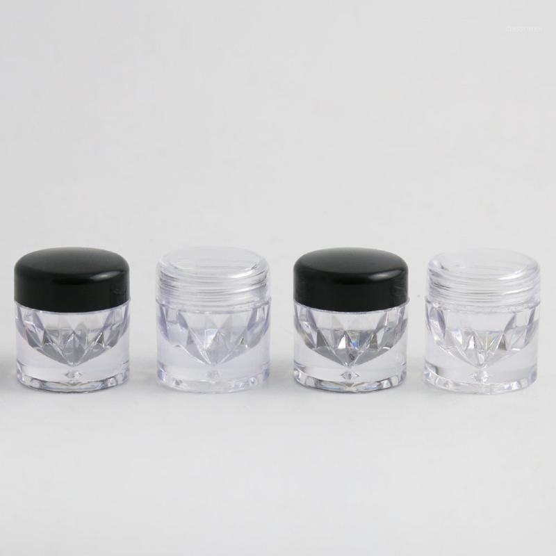 

30 X 5g Clear Plastic AS Small Sample Jar Case with 1 3 12 Holes Clear Black Cap Cosmetic Travel Empty Jar1