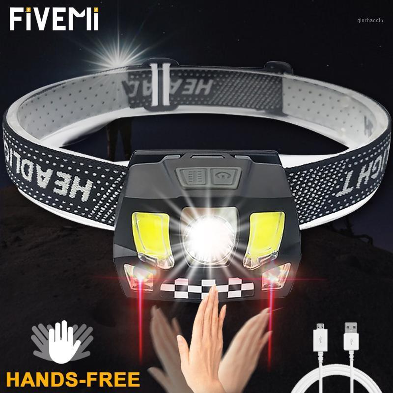 

Hands-free LED Headlamp Motion Sensor Head Lamp LED Headlight Torch Built-in Battery Inductive With Portable Box Head Lantern1