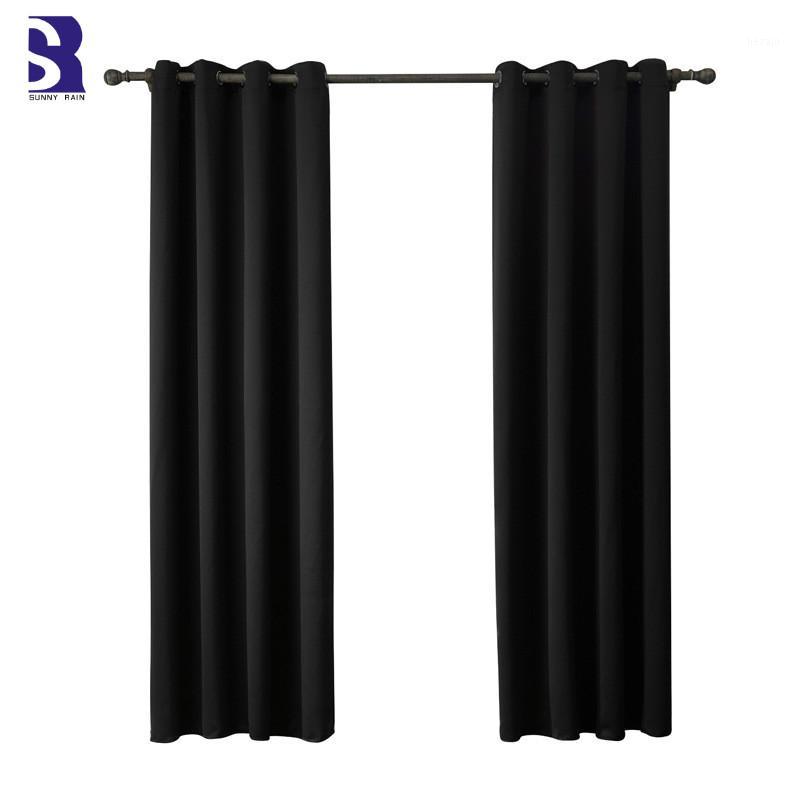 

SunnyRain 2-Piece Black Curtain for Living Room Blackout Window Curtain for Bedroom Drapes Window Curtains Punching Cotinas1, White