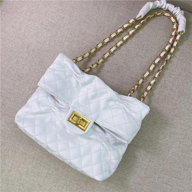 

The first layer of cowhide folds small bag small square bag female messenger 2021 new fashion diamond, Black