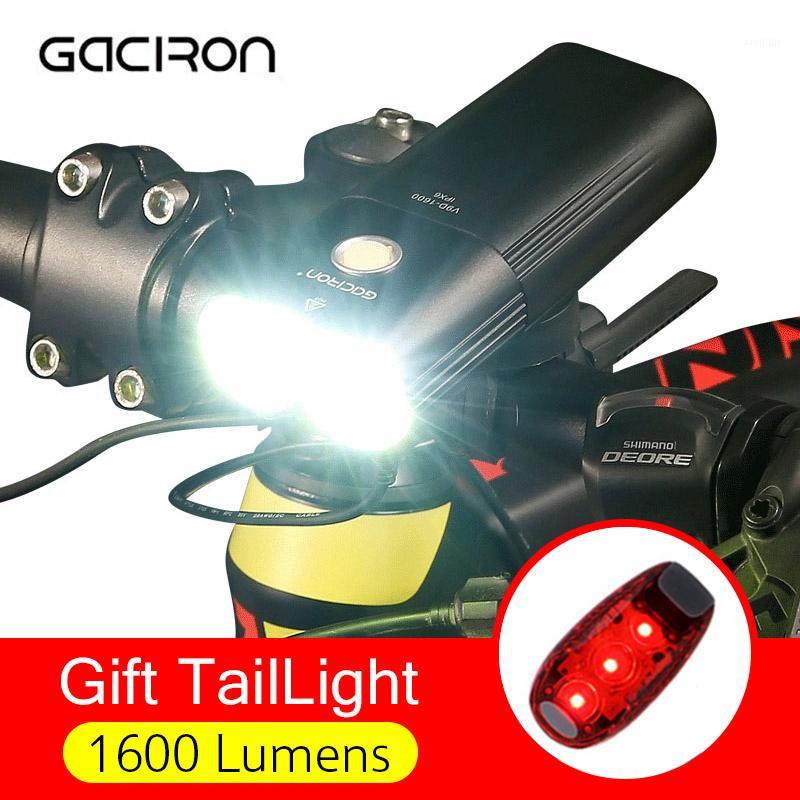 

GACIRON Professional 1600 Lumens Bicycle Light USB Rechargeable MTB Bike Headlight Power Bank Waterproof Front Light1