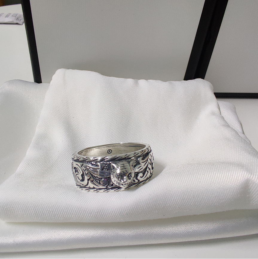 

Hot Selling Tiger Head 925 Sterling Silver Ring Couple Personality Retro Ring Man and Woman Ring Fashion Jewelry Supply
