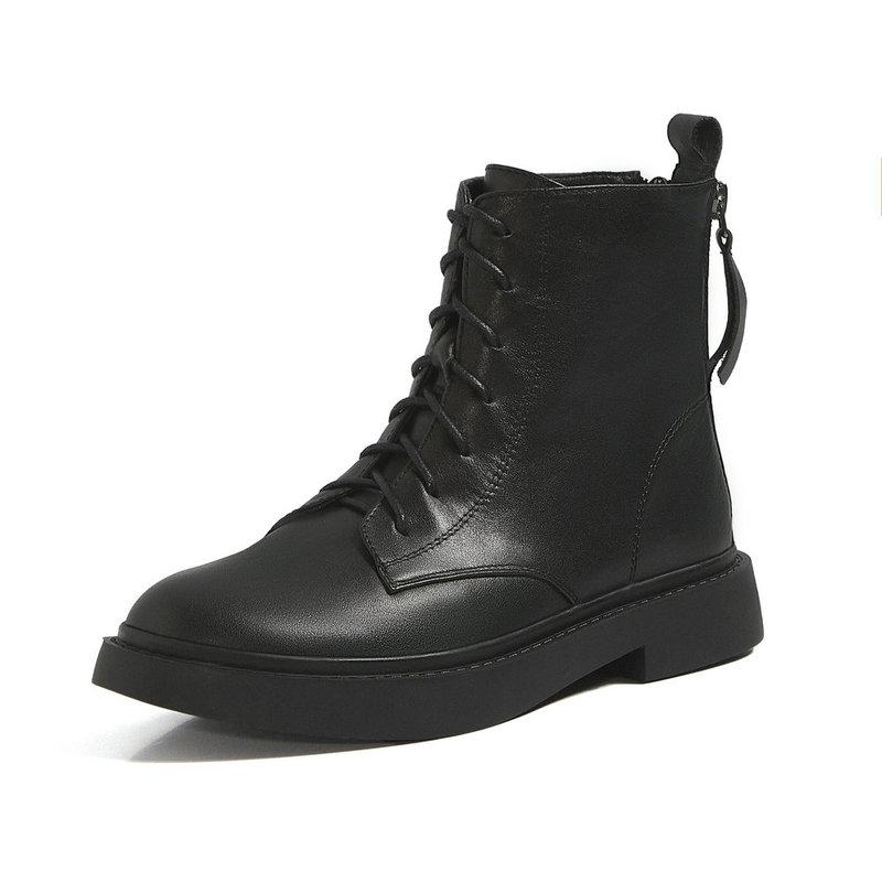 

SKLFGXZY New Riding boots Genuine leather Female boots Women's Head layer cowhide Women shoes Quality assurance Size 34-40, Black