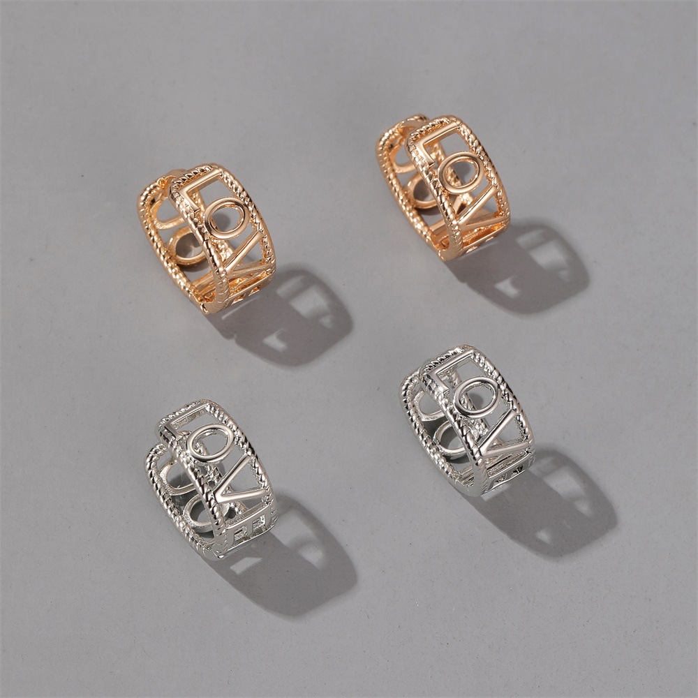 

Minimalist Hollow Metal Hoop Earrings for Women Girl Simple Gold Silver Color Letters Geomereic Earrings Party Jewelry Oorbellen