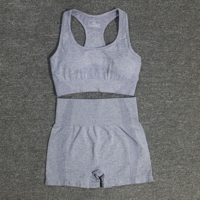 

Women Vital Seamless Yoga Sports Suits Sport Bra+High Waist Fitness Shorts 2 Piece Gym Set Running Sportswear Workout Clothes, Blue set