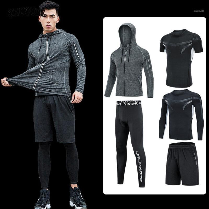

Men Sportswear Hooded Gym Clothes Breathable Reflective Workout Clothes Man Gym Cycling Training Jogging Running Sports Sets 4XL1, Men sportswear-2-5