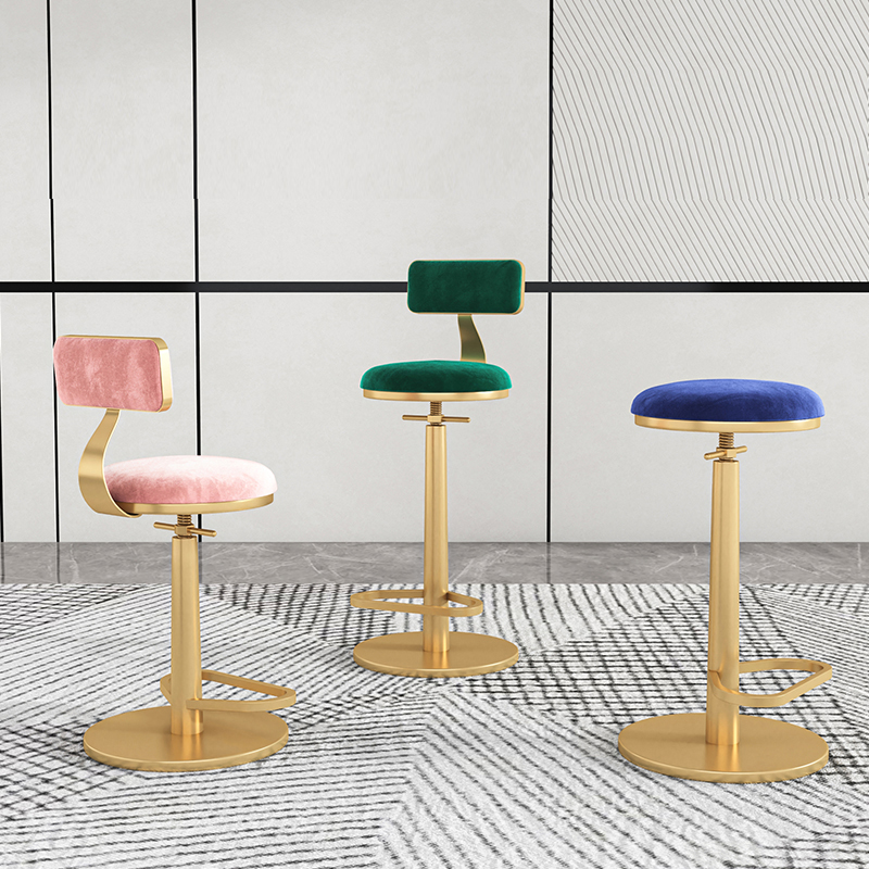 

bar furniture Barstools lift high Chairs lightluxury iron Spin backrest bar chair front desk counterstool Home furniture adjustable chair s