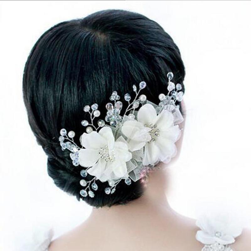 

Hair Ornaments Wedding Hair Accessories Floral Headdress Romantic Lace Hairwear Flower Red Wedding Bride Accessories Bridal