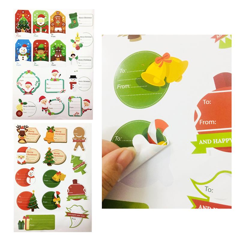 

Merry Christmas Sticker Labels Santa Claus Snowman Handmade Sealing Stickers Baking DIY Gift Stickers Christmas Party Decoration
