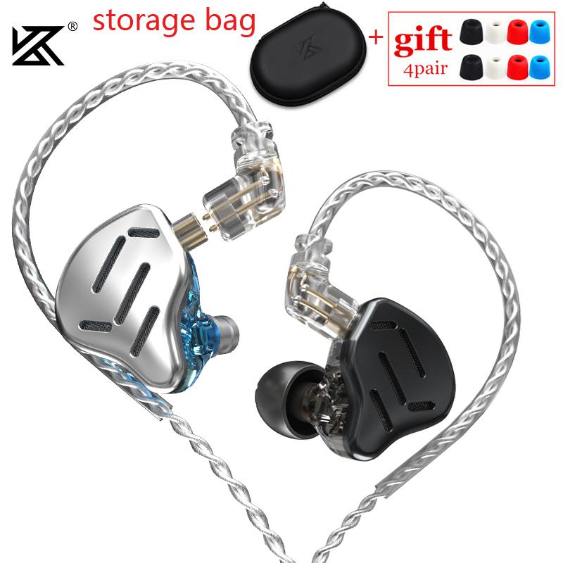 

KZ ZAX 16 Unit Hybrid In-ear Earphones Metal HIFI Headset Music Sport Bass Earbud Sport Noise Cancelling KZ ZSX ZS10 PRO CA16, Black