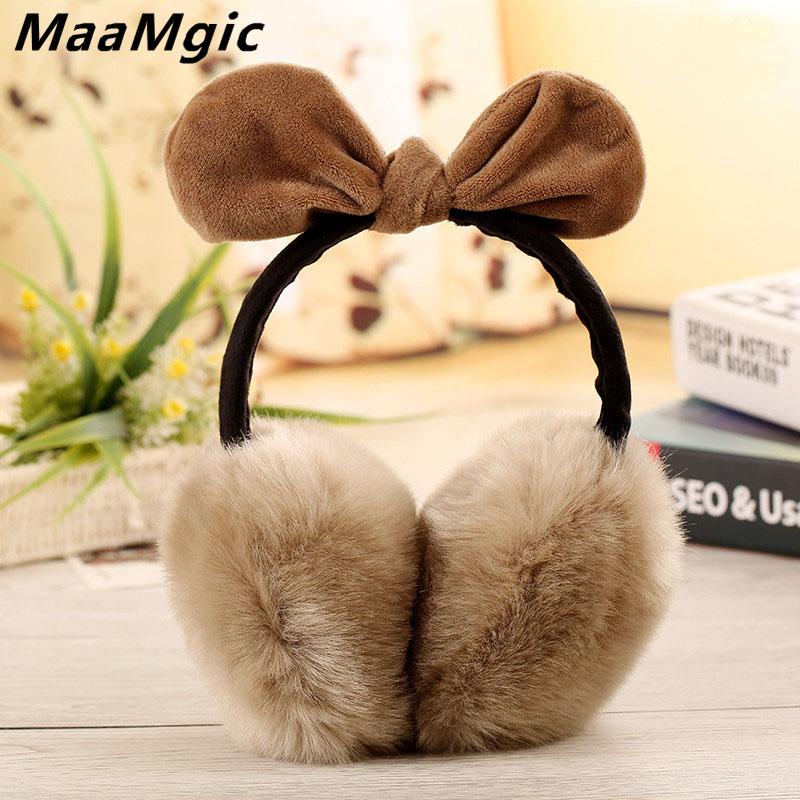 

New Lovely Fur Winter Earmuffs Ear Warmers Winter Comfort Earmuffs Warm For Women Girls Fur Headphones