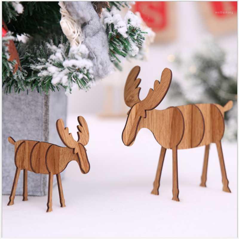 

2020 Xmas Mini Wooden Elk Christmas Decorations for Home Christmas Table Decor New Year Decor Adornos De Navidad 2019 Kerst. Q1