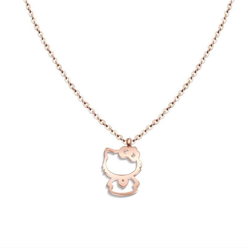 

Pendant Necklaces Martick Top Grade Cute Cat Hollow Out Necklace Link Chain Europe Brand Fashion Jewelry For Women P66