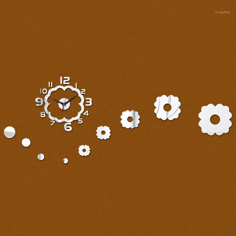 

direct selling 3d mirror acrylic wall art clock safe modern design home decor diy crystal watch stickers1