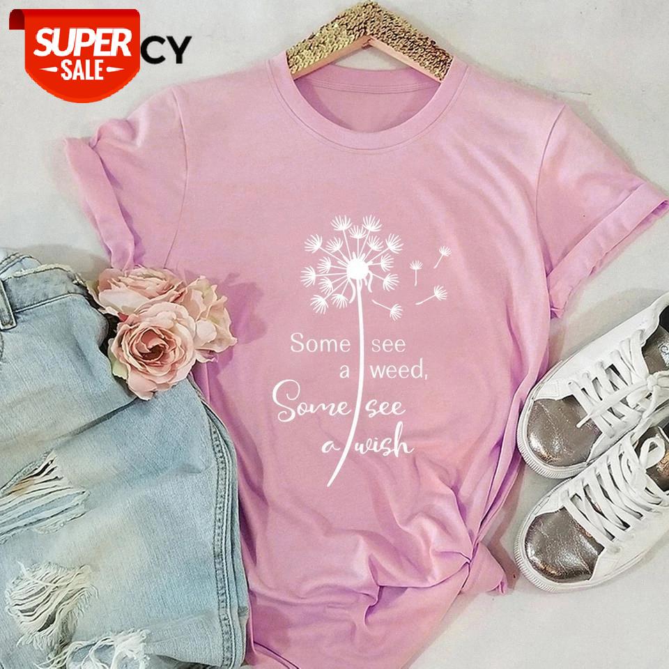 

JFUNCY Dandelion Print Harajuku T Shirt Women Plus Size Shirts 100% Cotton Short Sleeve Woman T-Shirt Female Summer Tops #VL6C, White