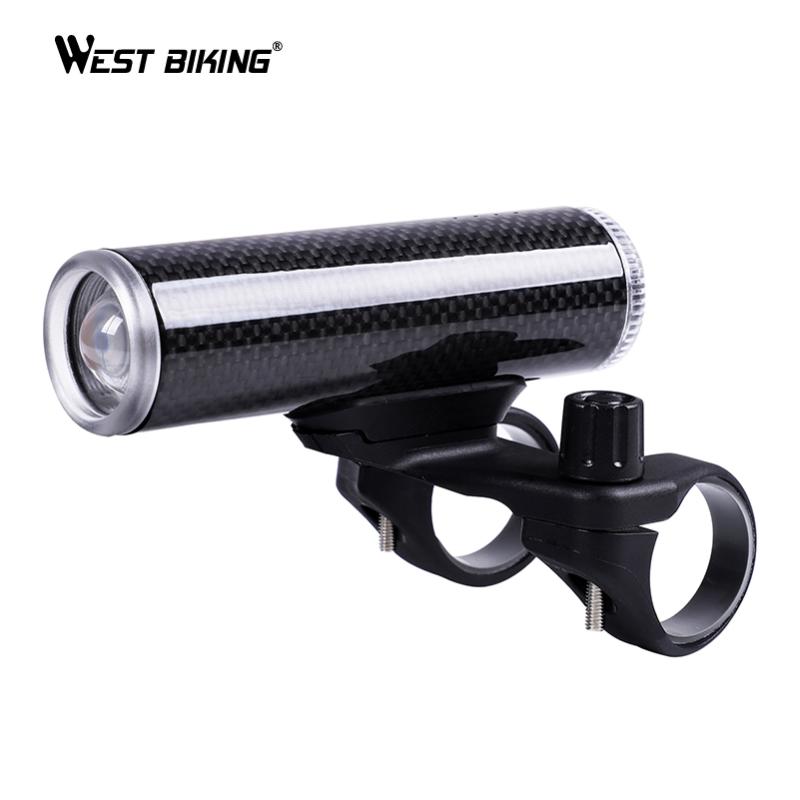 

WEST BIKING Bicycle Lights Carbon Alloy Headlamp For Cycling USB Charging Waterproof 4 Modes Bike Front Light Torch