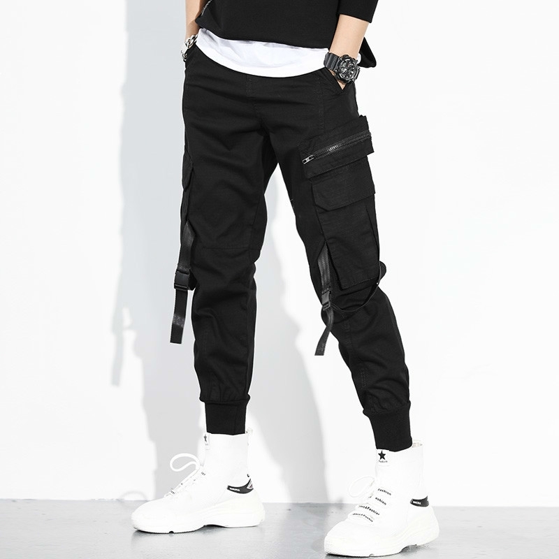 

2021 New Cargo Baggy Hip Hop of Men Streetwear Loose Men's Pants Pocket Young Boy Pantalon New Man Mlem I3CI, Black