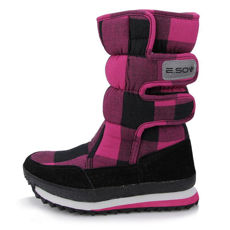 

New women leather plus cloth to keep warm boots fashion antiskid and velvet with thick flat boots wear-resisting soles, Black