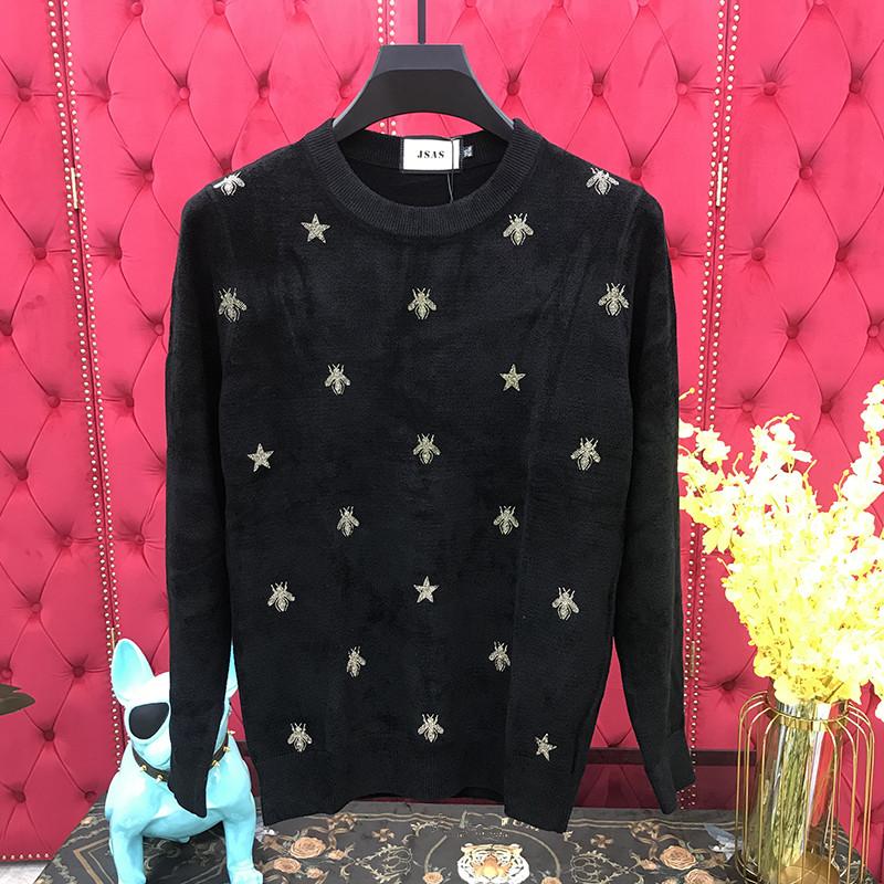 

K1188 Fashion Men's Sweaters 2020 Runway Luxury European Design party style Men's Clothing, As pic