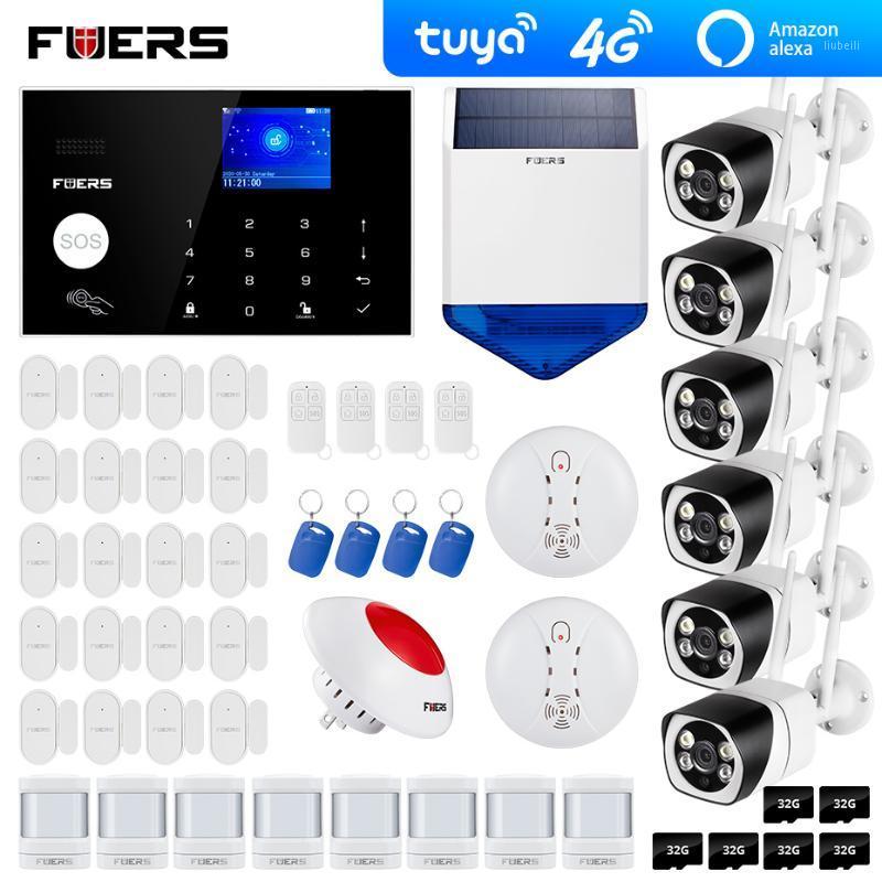 

4G Tuya Alexa Wifi GSM alarm systems security Alarm 2MP Outdoor Camera Smart Home Burglar System Motion Detection1