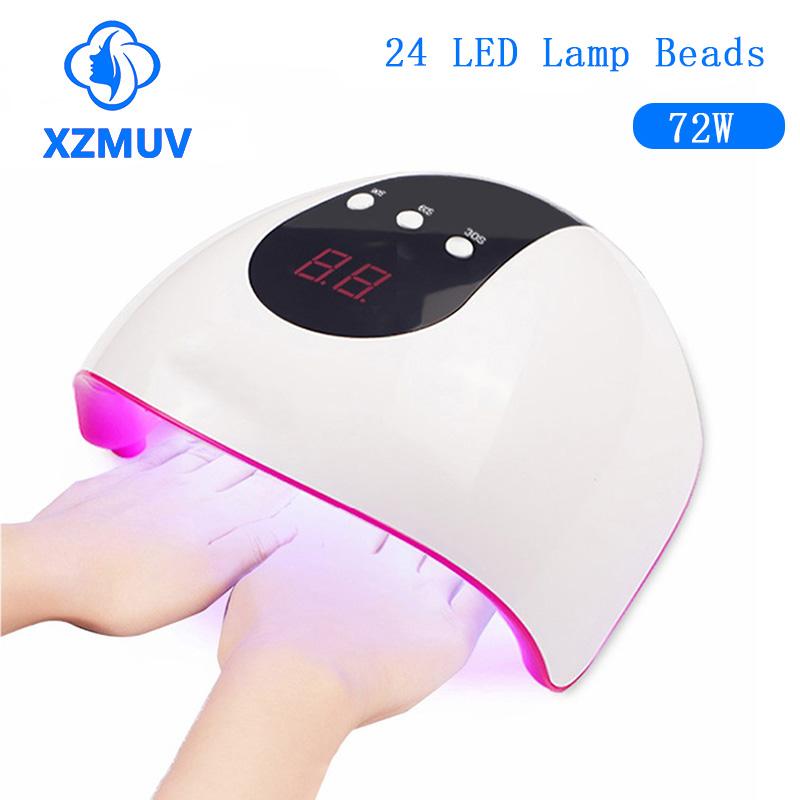 

XZMUV F1 Nail Lamp 48W UV LED 72W LED Lamp Nail Dryer for Curing Gels Polish with Smart Sensor Manicure Art Salon Equipment, 801-usb