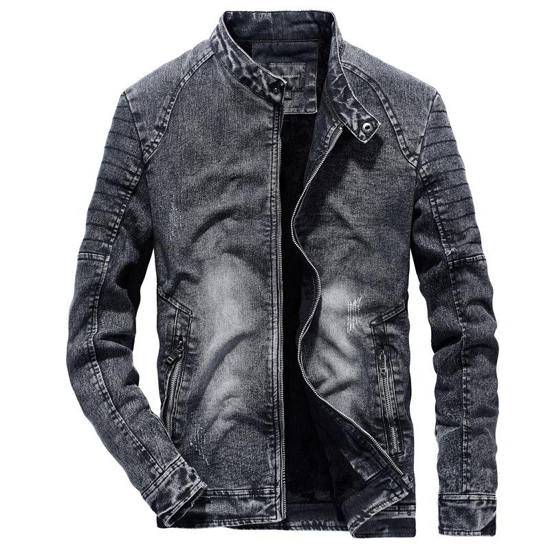 

Nice Nice Denim Jackets Men Slim Fit Solid Color Casual Mens Jeans Coat Fashion Vintage Clothes For Men Black Blue
