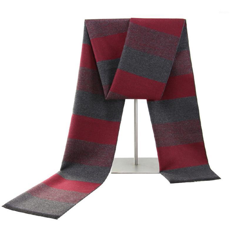 

New Men's Scarf Warm Winter Cashmere Scarf Mens College Fashion Stripe Bib Scarves Fleece Soft Christmas Gift To Men Wrap1