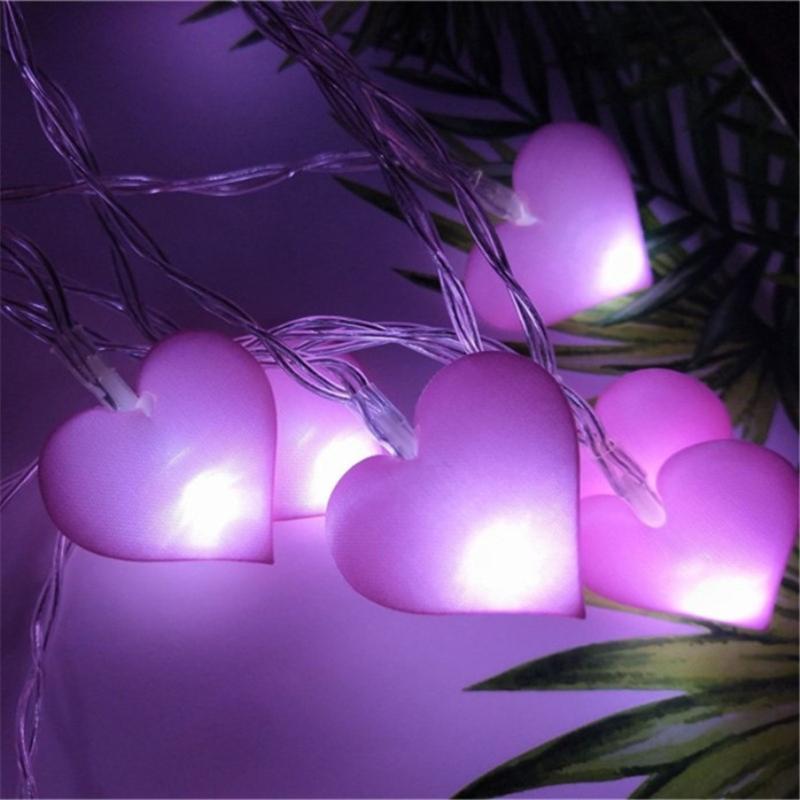

20 LED Heart Shaped String Light for Girl Bedroom Decoration Birthday Gift Weddings Battery Operated Fairy Lights Pink Ornaments, Blue --white light