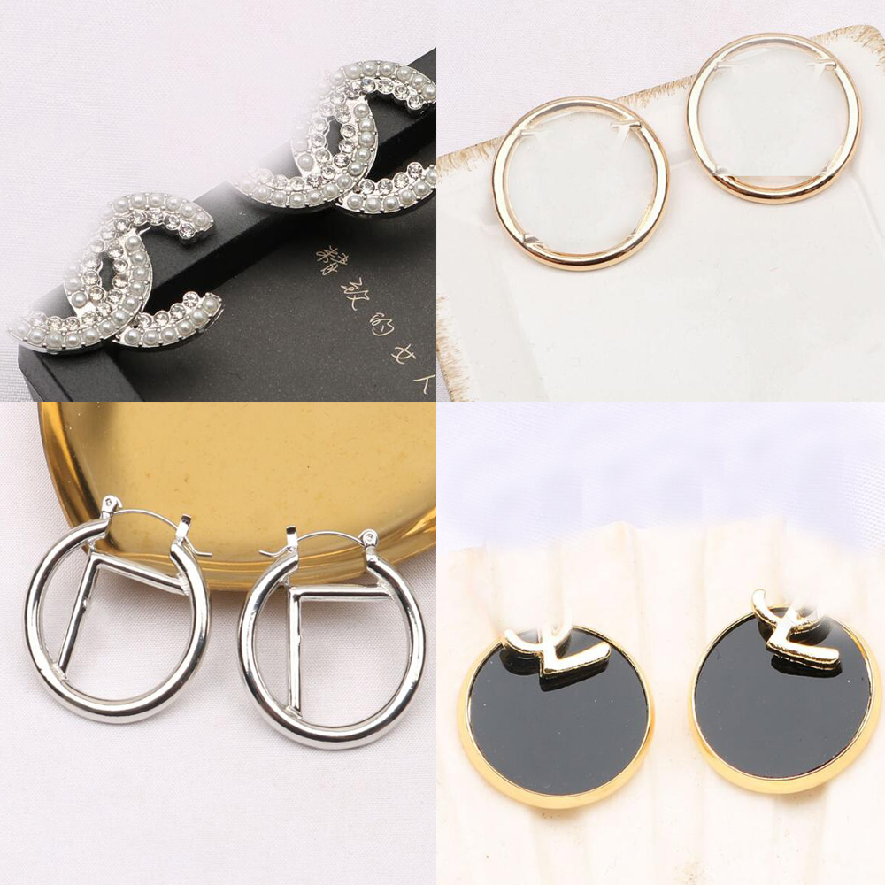 

23ss 20style Luxury Desingers High Quality Letter Stud Long Dangle Drop Earrings Geometric Pearl Crystal Rhinestone Wedding Jewelry Accessories
