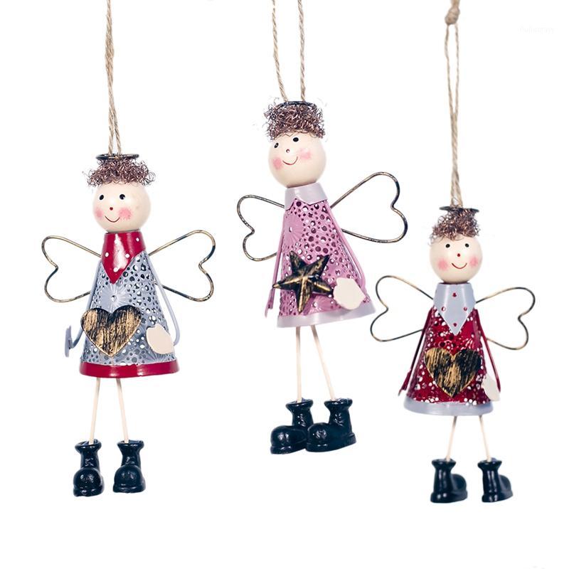 

Christmas Decorations Painted Wrought Iron Hollow Christmas Angel Tree Pendant Ornaments1