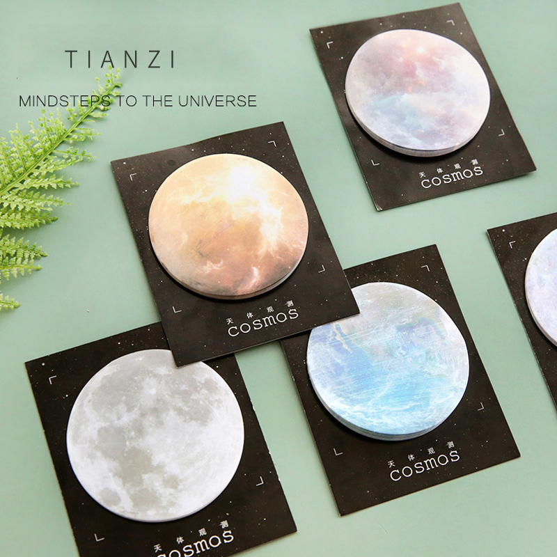 

30 pcs/lot Planet Post-it Decorative Scrapbooking to do list moon Stickers Self-adhesive Writable memo pad art marker planner