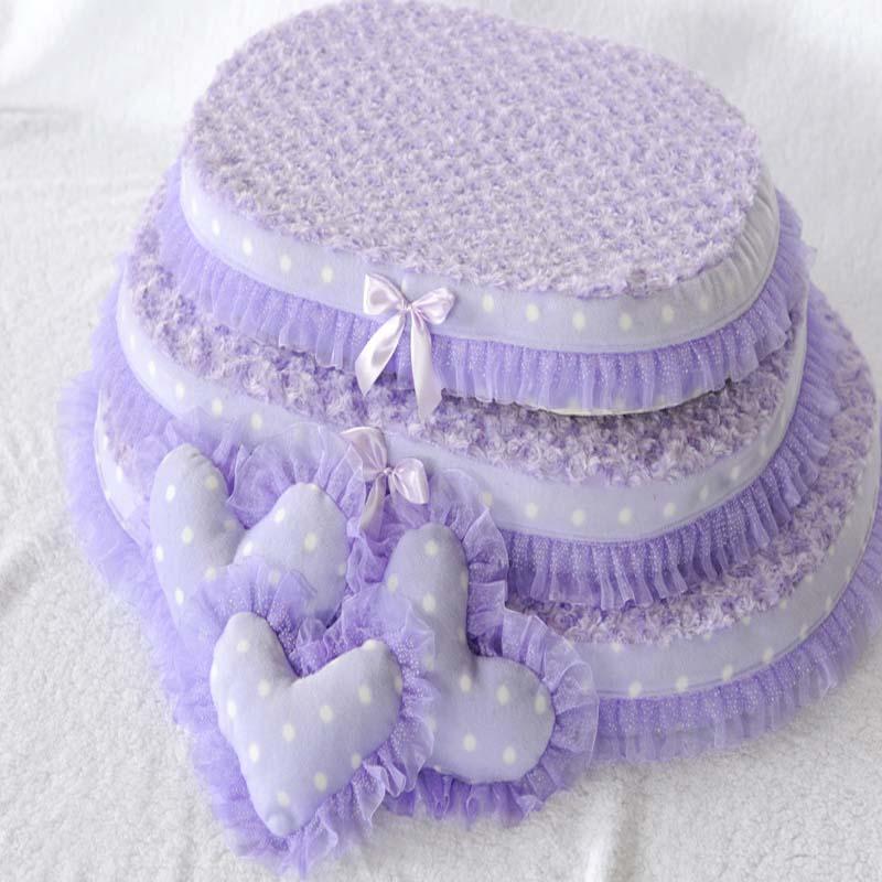 

Princess Dog Bed Lovely Puppy Cat Houses Cozy Soft Lace Pet Sofa Bed Washable Mat Sleep Cushion Kennel