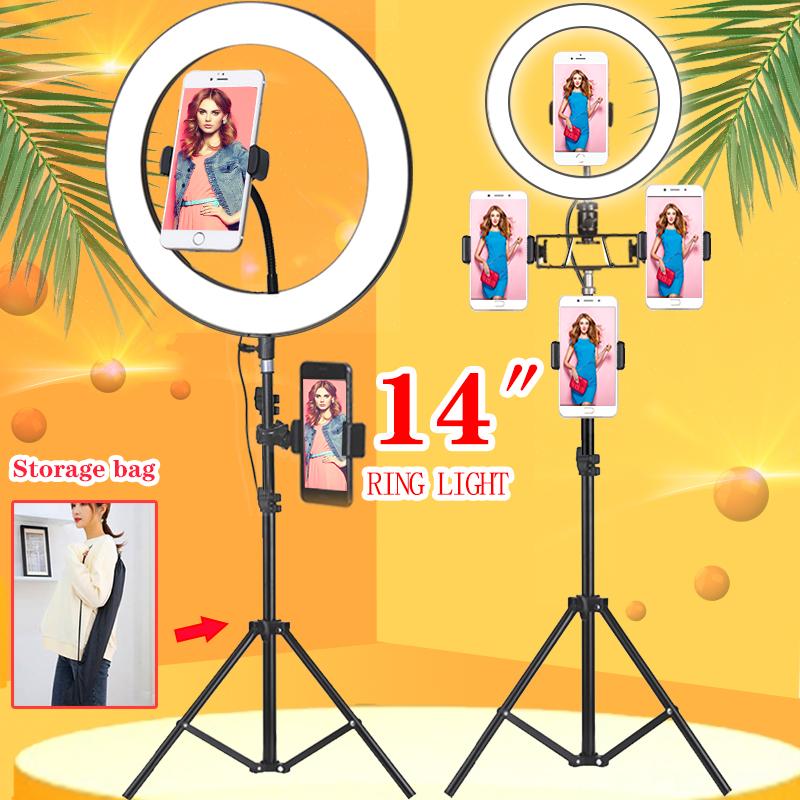 

Orsda 10/14 inch Led Ring Light Camera Phone Ring Lamp Video Photography With 1.9M Stand Tripods For Makeup Video Live Studio