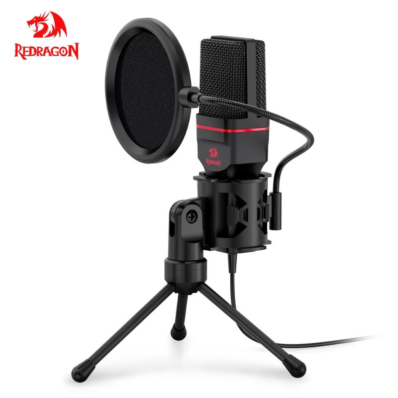 

Redragon Omni Condenser Microphone With Tripod Audio 3.5mm Computer Studio Microphone For PC Phone Karaoke Recording phone